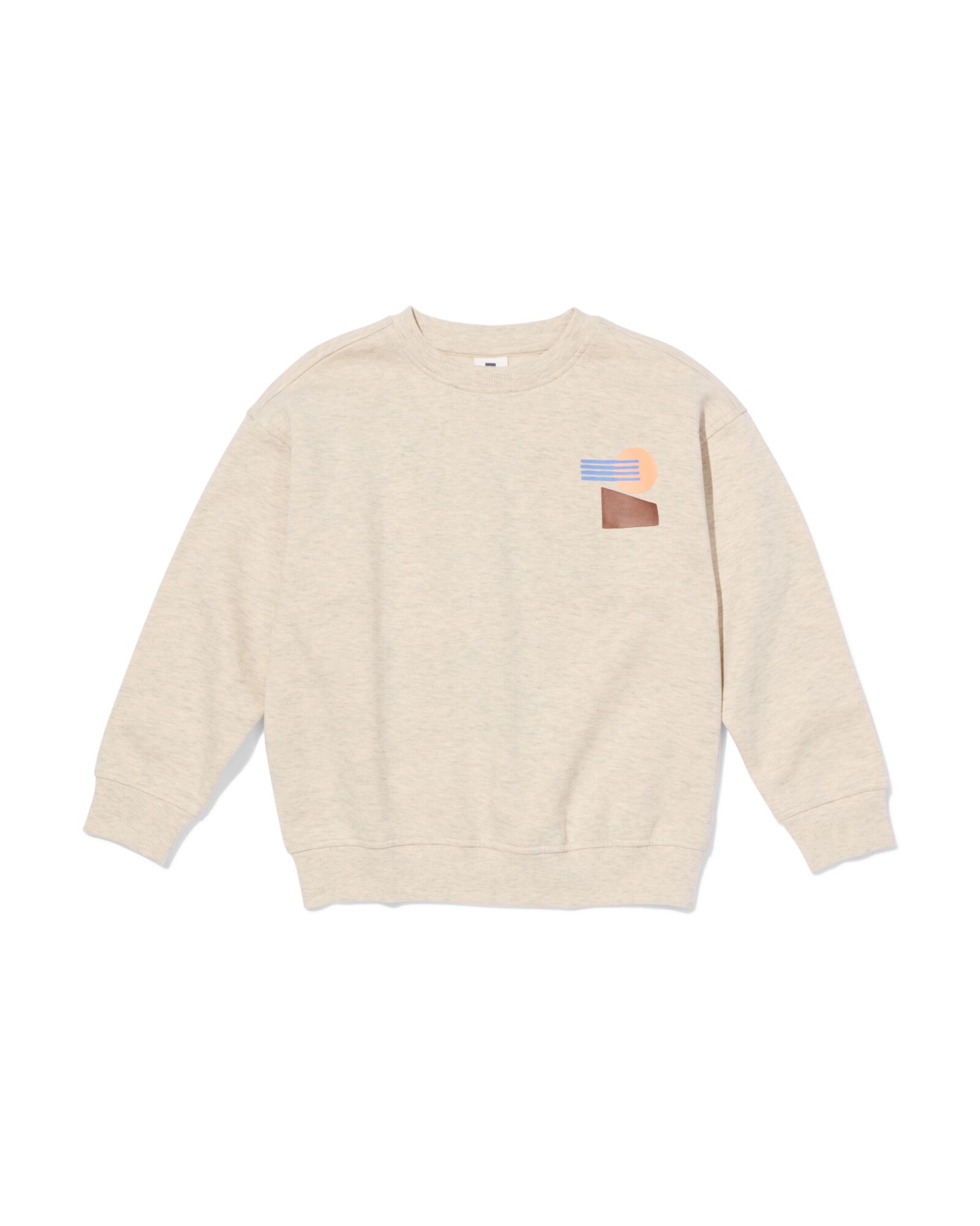 kindertrui grafisch print grijsmelange grijsmelange - 30712220GREYMELANGE - HEMA