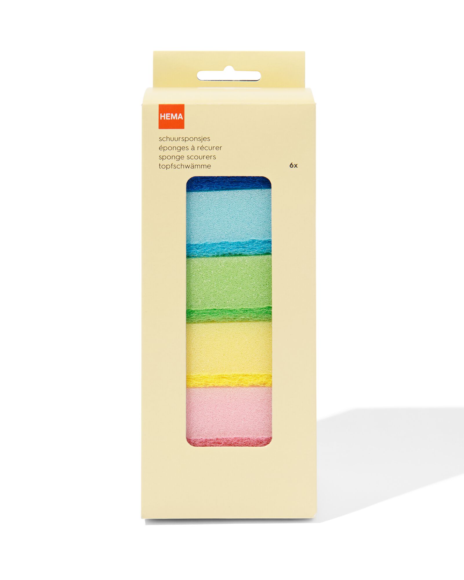 schuursponsjes 8x8x3 - 6 stuks - 20540050 - HEMA