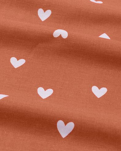 housse de couette enfant - 120x150 - coton doux coeurs terracotta - 5770050 - HEMA