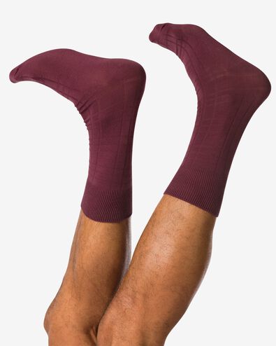 Herrensocken, kariert bordeauxrot - 4150640BURGUNDYRED - HEMA