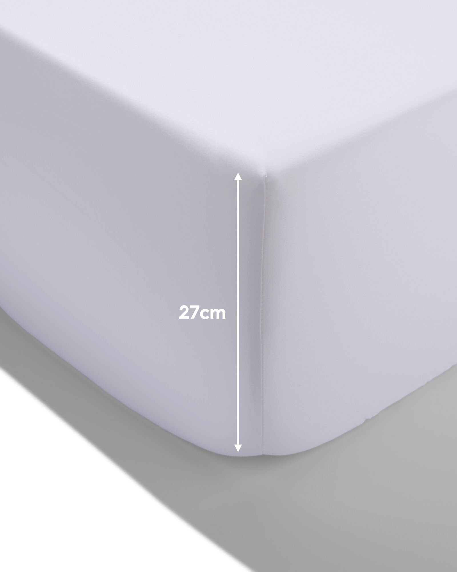 Spannbettlaken 90 x 220 cm, Satin, wei&szlig;  - 5190093 - HEMA