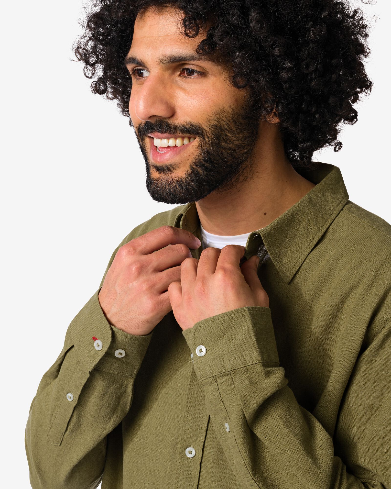 herenoverhemd Louis middengroen middengroen - 2131760MIDGREEN - HEMA