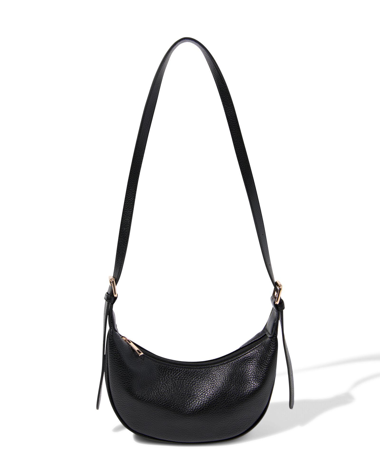 schoudertas imitatieleer zwart - 18750002 - HEMA