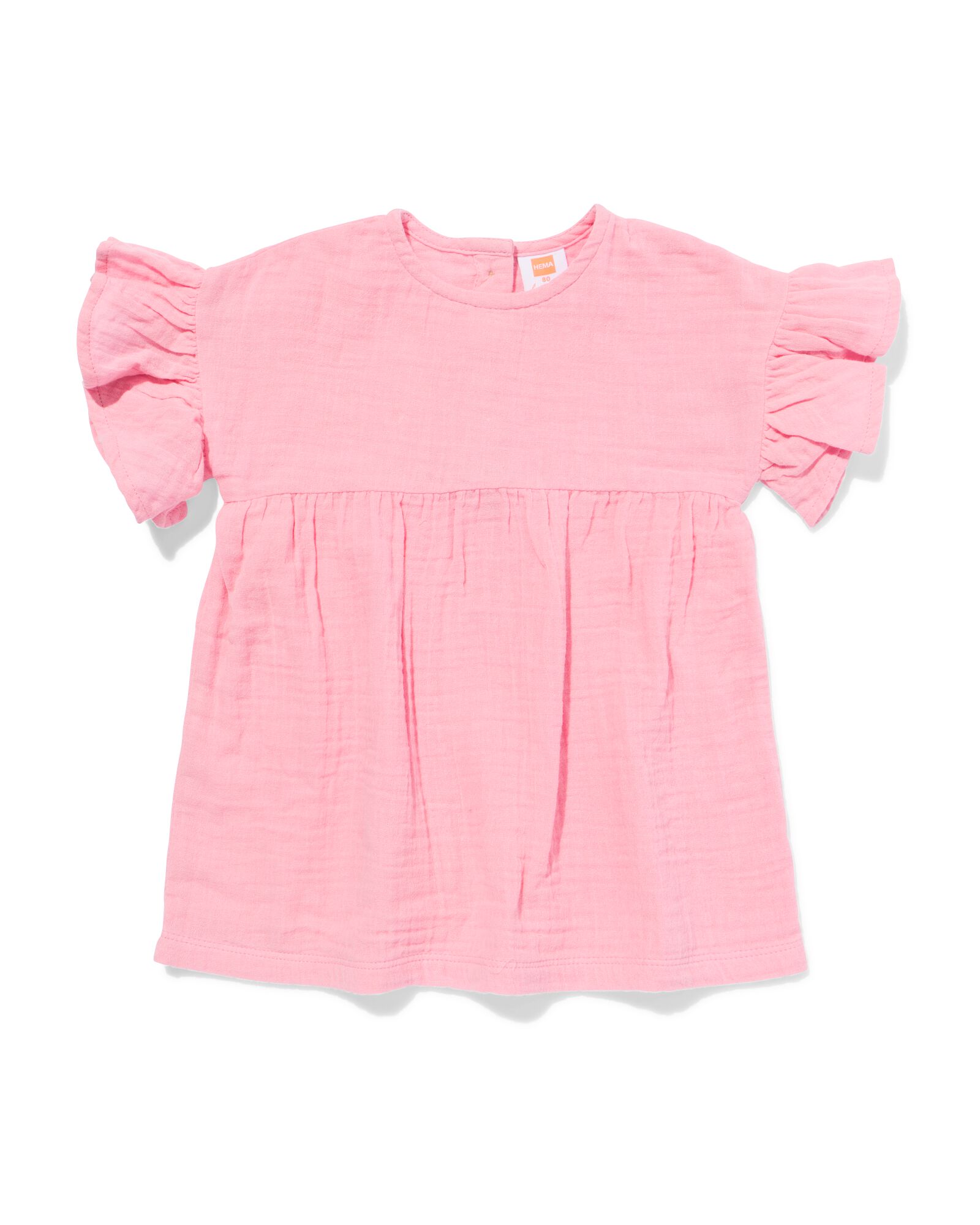 babyjurk A-lijn mousseline roze roze - 33084270PINK - HEMA