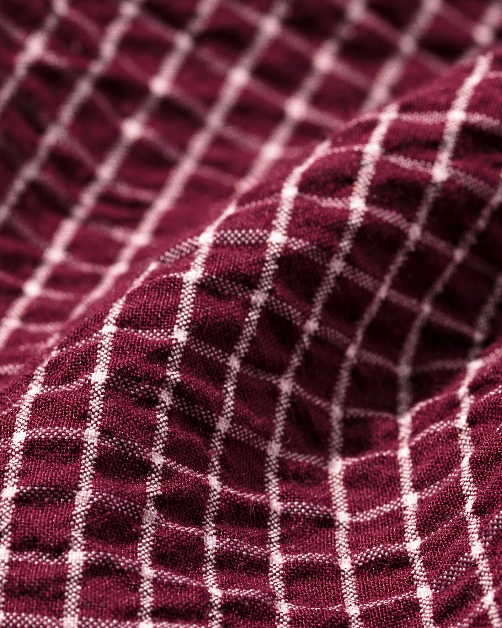 Herren-Oberhemd Maurice Seersucker Blockmuster bordeauxrot bordeauxrot - 2140050BURGUNDYRED - HEMA