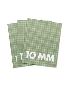 3 cahiers format A5 à carreaux 10 mm - 14101609 - HEMA