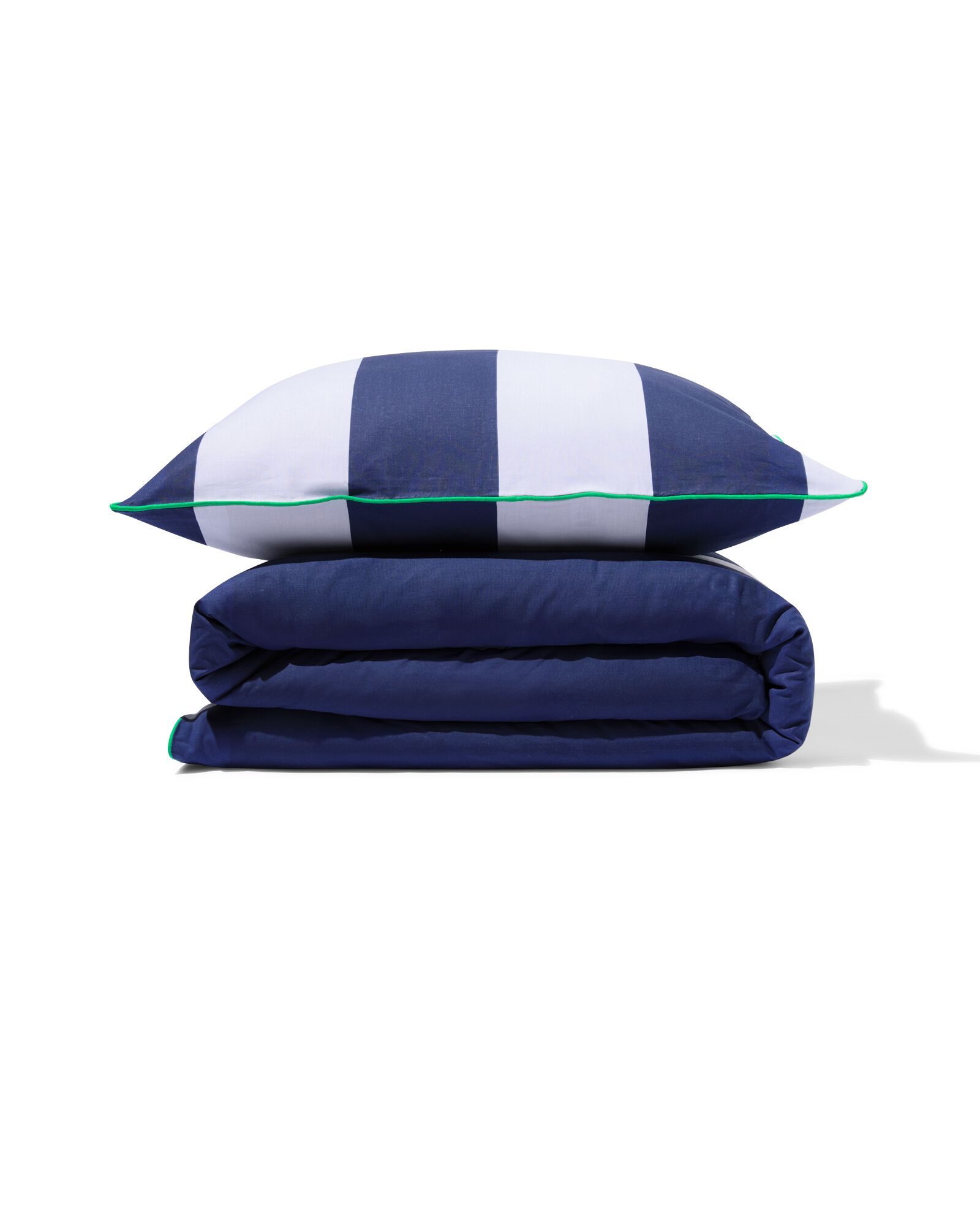 housse de couette enfant 140x200 coton rayures bleue - 5760143 - HEMA