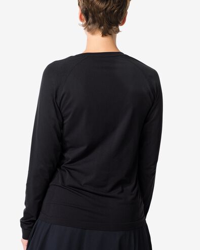 damessportshirt naadloos  zwart zwart - 36000035BLACK - HEMA