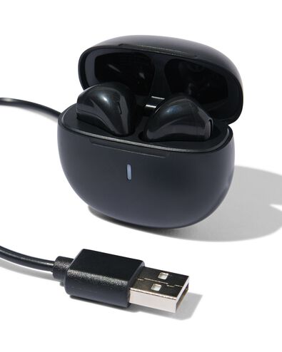 écouteurs sans fil dans boîtier de charge noir - 39680050 - HEMA