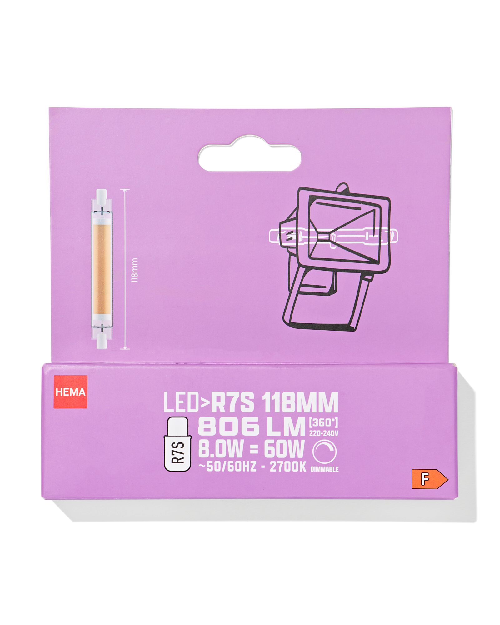 led TL-buis eel GR7S 8W 806lm dim - 20000009 - HEMA