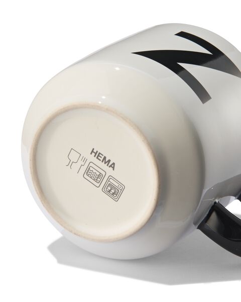 mug en faïence blanc/noir 350 ml - Z - 61120121 - HEMA
