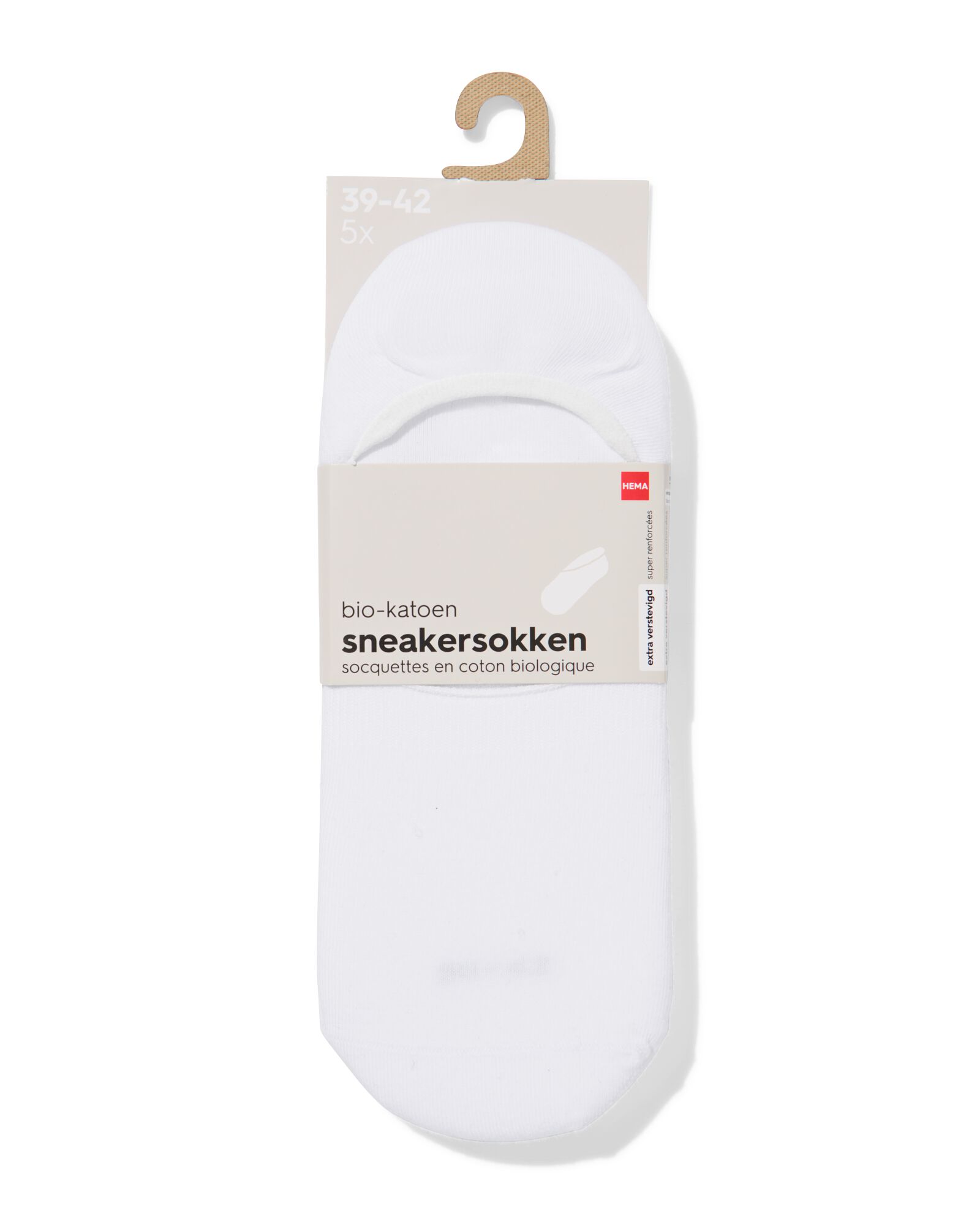 heren sneakersokken - 5 paar wit wit - 1000018846 - HEMA