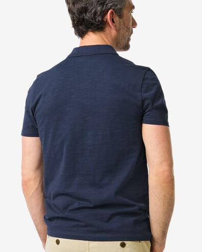 Herren-Poloshirt, Flammgarn dunkelblau dunkelblau - 2115501DARKBLUE - HEMA
