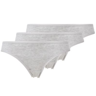 3-pak damesslip grijsmelange - 1000002302 - HEMA