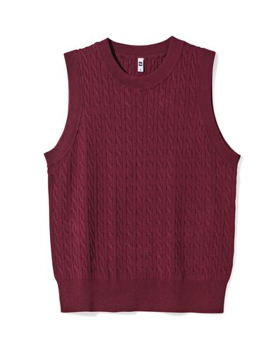 gilet femme &agrave; torsades Rosie bordeaux - 36201650BURGUNDYRED - HEMA