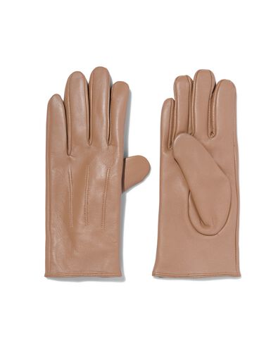 gants femme en cuir pour écran tactile  taupe S - 16430091 - HEMA