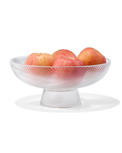 bol sur pied &Oslash;23x12cm verre de Bergen relief torsad&eacute; - 9401150 - HEMA