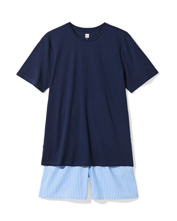 pyjashort homme Philip jersey rayures bleu clair bleu clair - 23686230LIGHTBLUE - HEMA