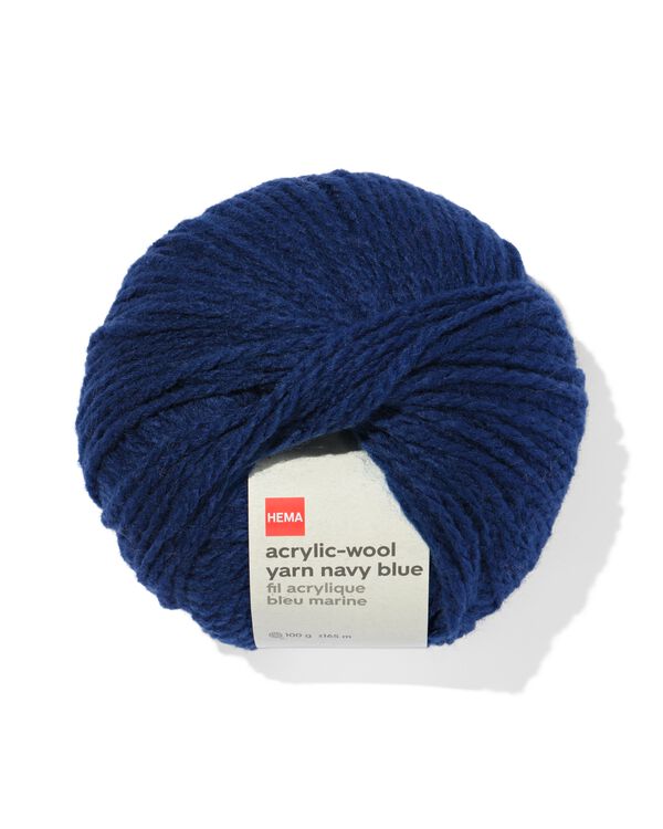 fil de laine acrylique bleu foncé 100g 165m - 60760046 - HEMA