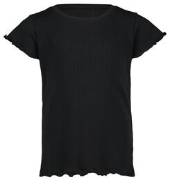 t-shirt enfant côtelé noir noir - 1000026374 - HEMA