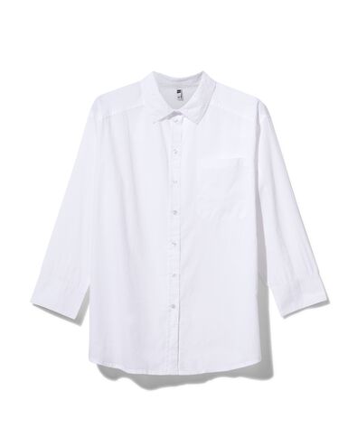 dames blouse poplin India wit XL - 36210584 - HEMA