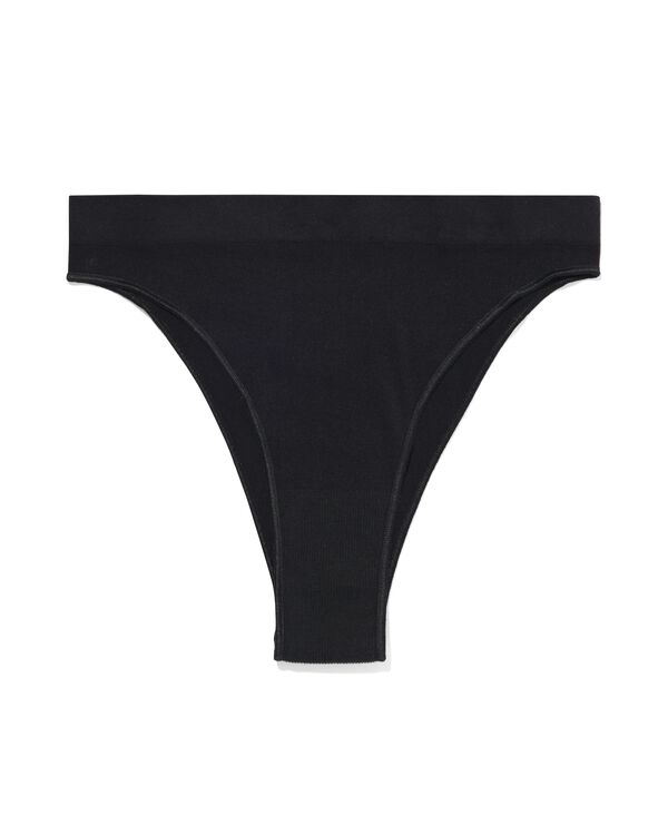 slip brésilien femme sans coutures côte noir noir - 21970015BLACK - HEMA