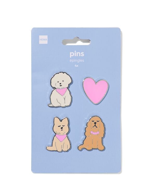 emaille pins set - 4 stuks - 61104419 - HEMA