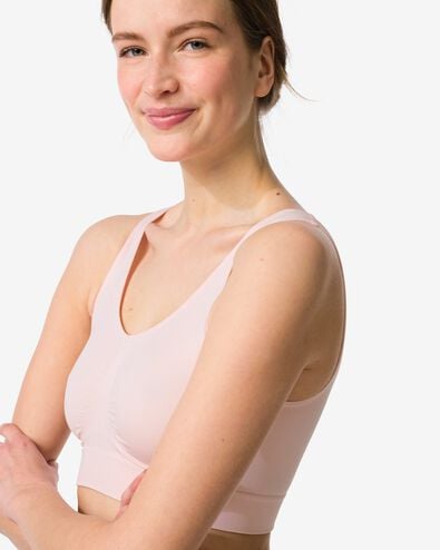 niet voorgevormde top zonder beugel naadloos lichtroze - 21805760LIGHTPINK - HEMA