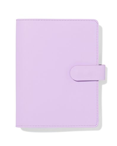 navulbaar notitieboek A5 gevuld met lijntjes lila - 14170092 - HEMA