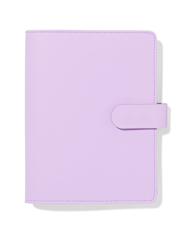 navulbaar notitieboek A5 gevuld met lijntjes lila - 14170092 - HEMA