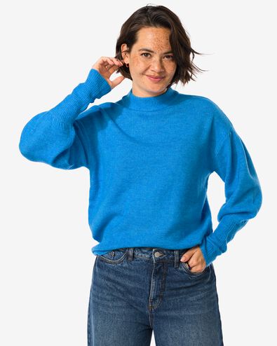 pull en maille fine Havana pour femmes bleu - 36277360BLUE - HEMA