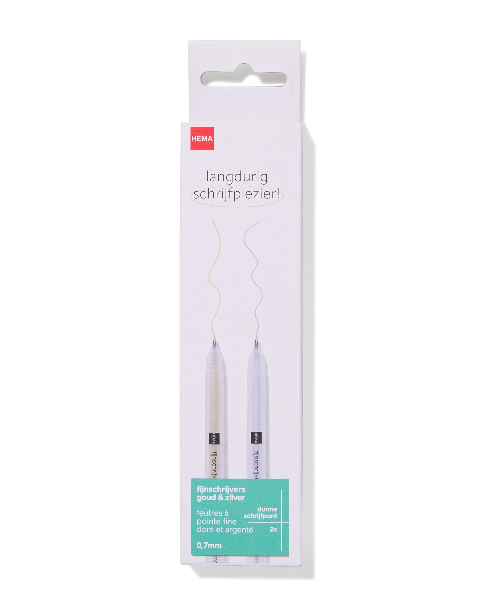 2 marqueurs &agrave; pointe fine 0,7mm dor&eacute;/argent&eacute; - 14400428 - HEMA