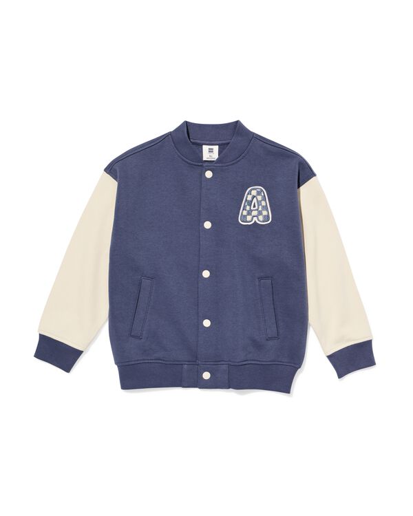 cardigan enfant baseball bleu bleu - 30710803BLUE - HEMA