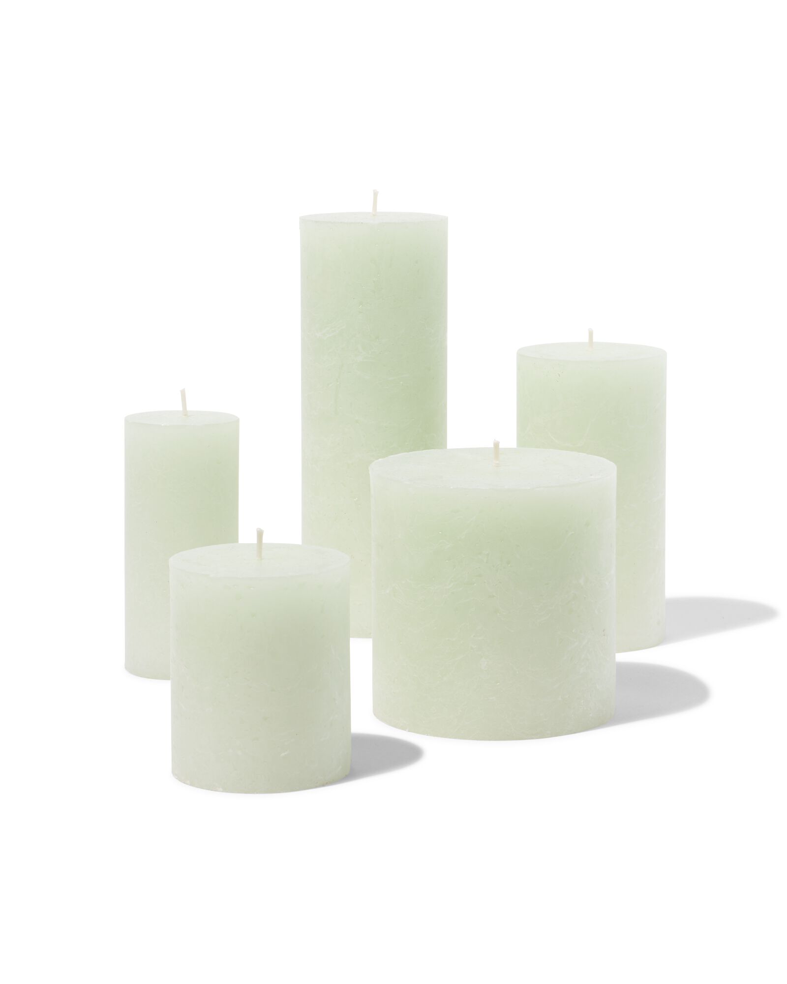 rustieke kaarsen lichtgroen lichtgroen - 1000020028 - HEMA