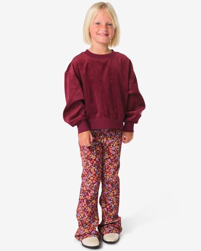 legging enfant fleurs bordeaux bordeaux - 30835304BURGUNDYRED - HEMA