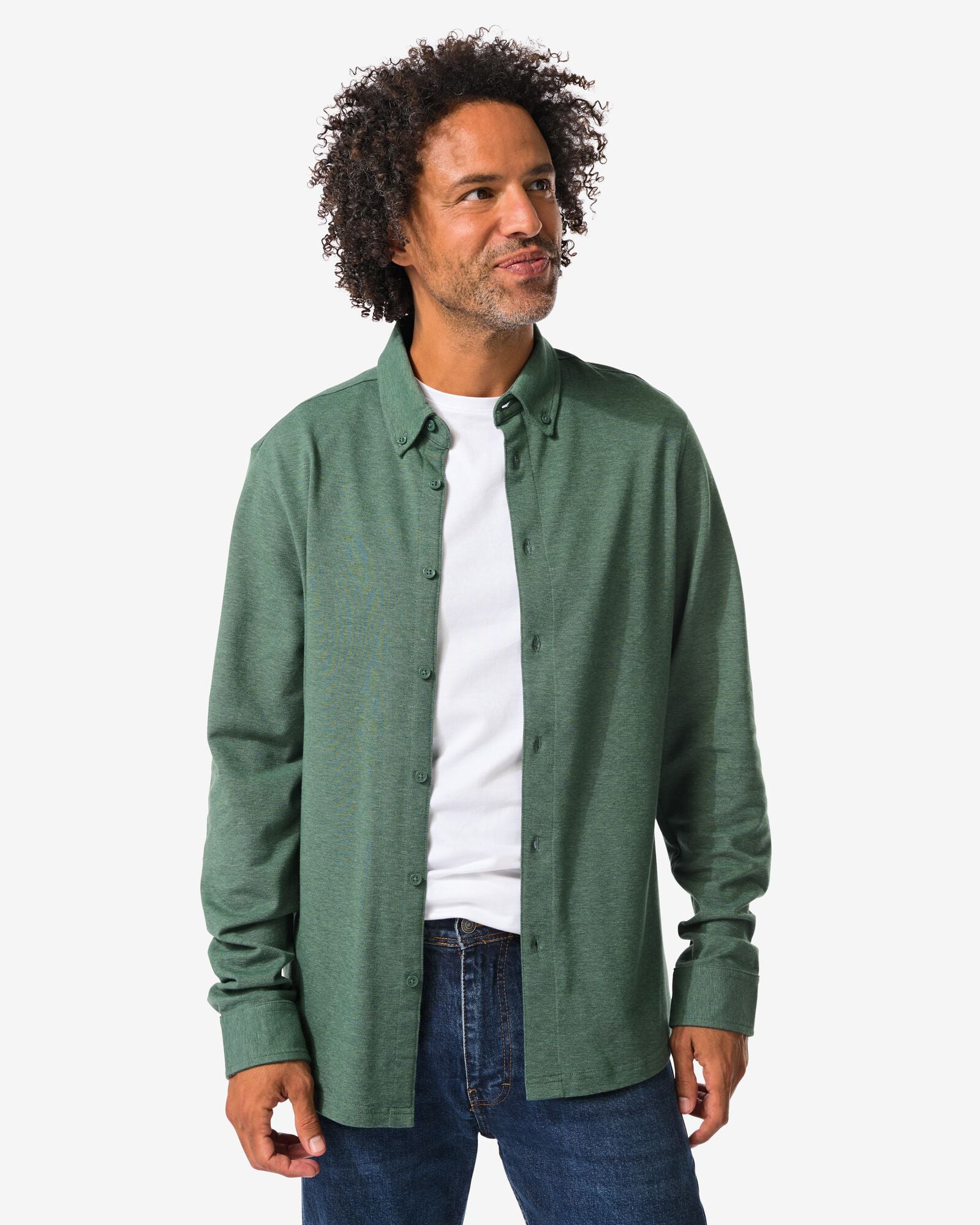 Herren-Oberhemd Billy, Pikee dunkelgr&uuml;n - 2101720DARKGREEN - HEMA
