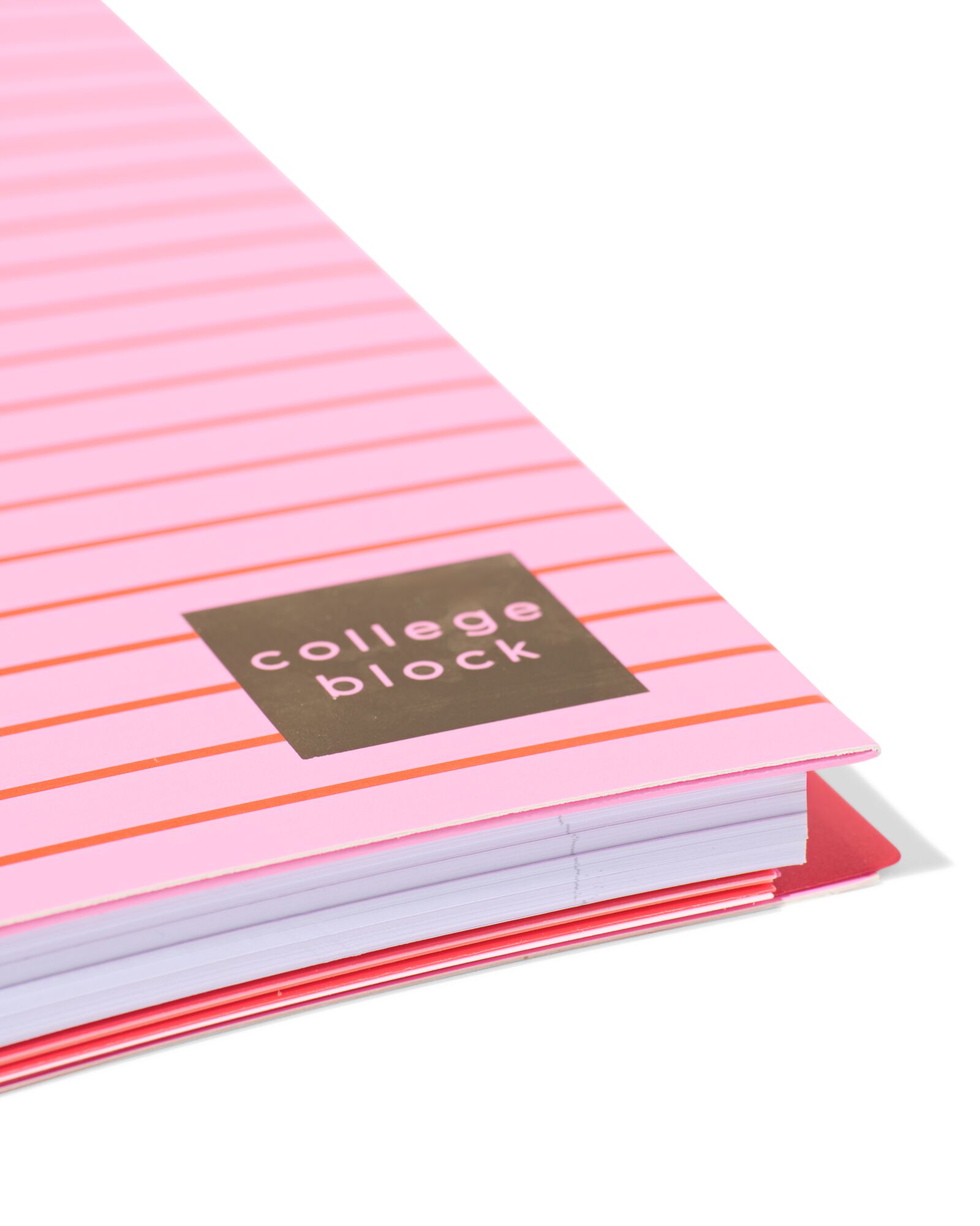 cahier &agrave; spirale A4 lign&eacute; &agrave; rayures rouges et roses - 14100246 - HEMA