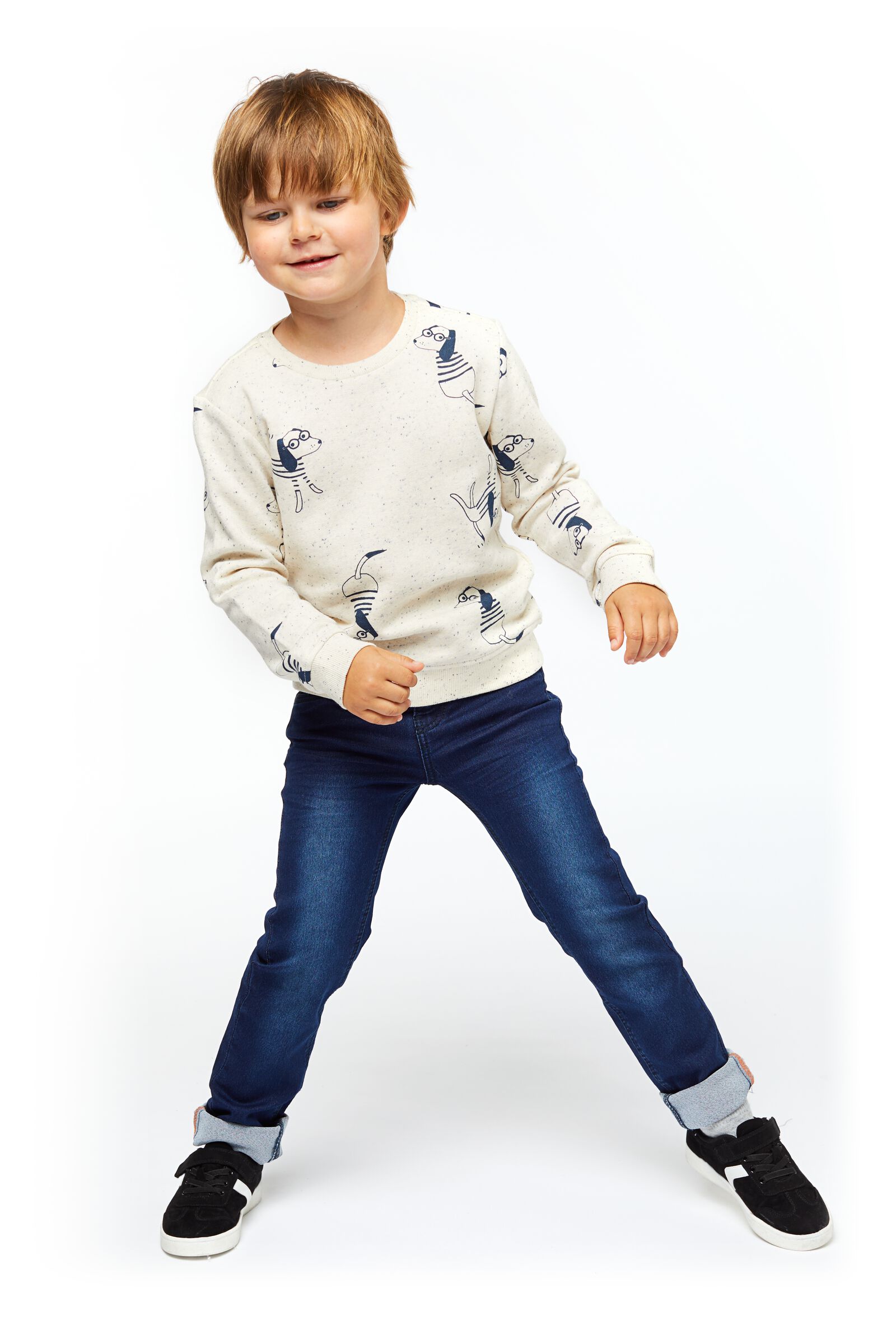 kinder broek jogdenim skinny fit donkerblauw donkerblauw - 1000028286 - HEMA