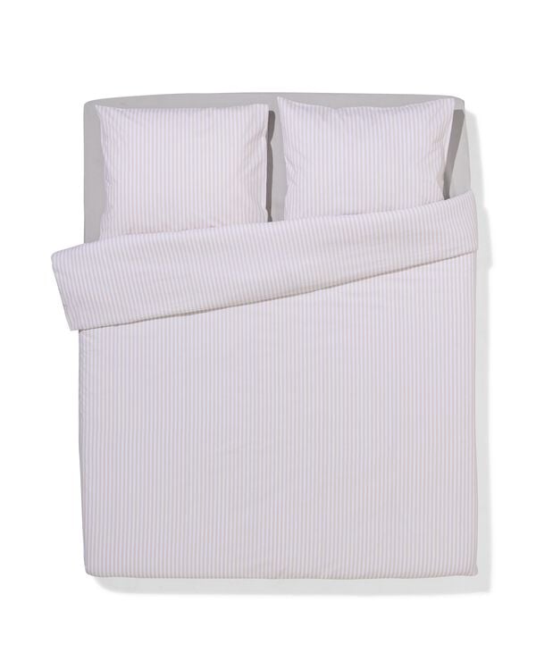 dekbedovertrek 240x200/220cm zacht katoen strepen beige - 5750136 - HEMA