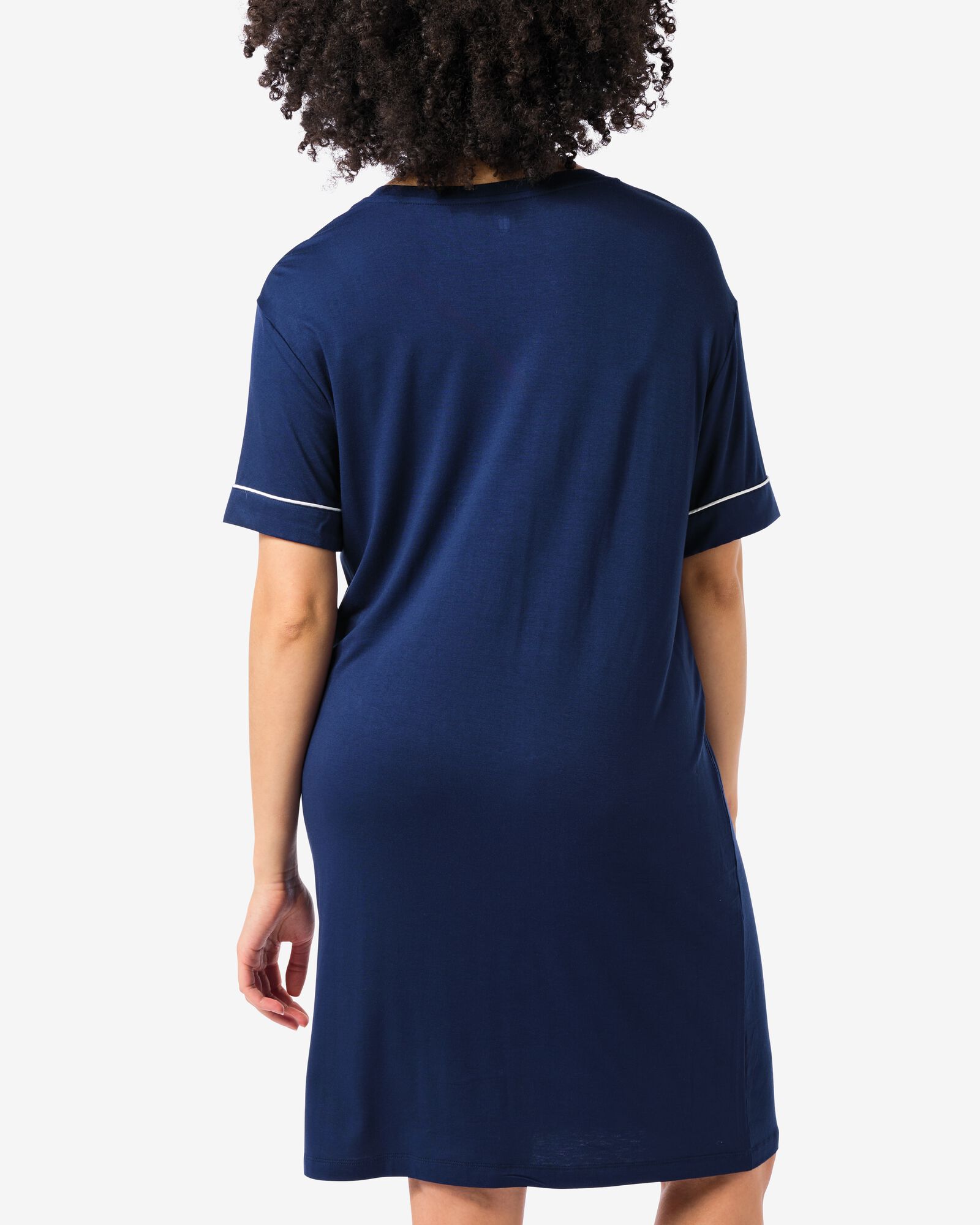 damesnachthemd viscose donkerblauw donkerblauw - 23410326DARKBLUE - HEMA