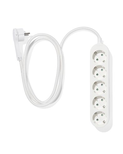 bloc multiprise 5 prises 1,5m blanc - 81010017 - HEMA