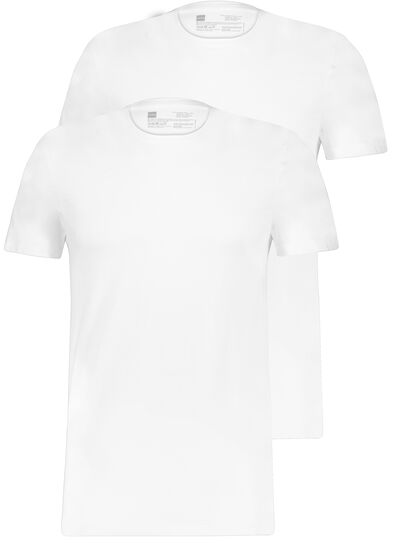 2 t-shirts homme regular fit col rond blanc L - 34277025 - HEMA
