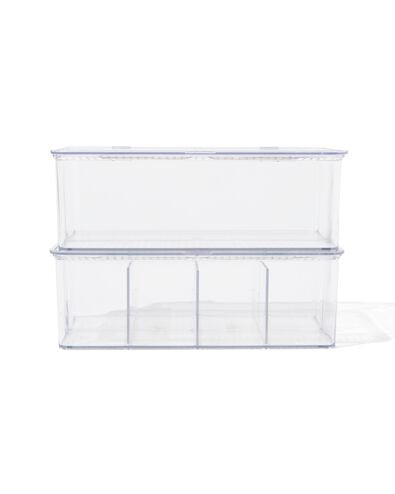 2 bo&icirc;tes de rangement avec couvercle et s&eacute;parateur - 39800032 - HEMA
