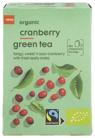 20 sachets de thé vert cranberry bio - 17190004 - HEMA