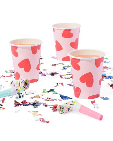 gobelet c&oelig;urs lot de 8 - 14250064 - HEMA