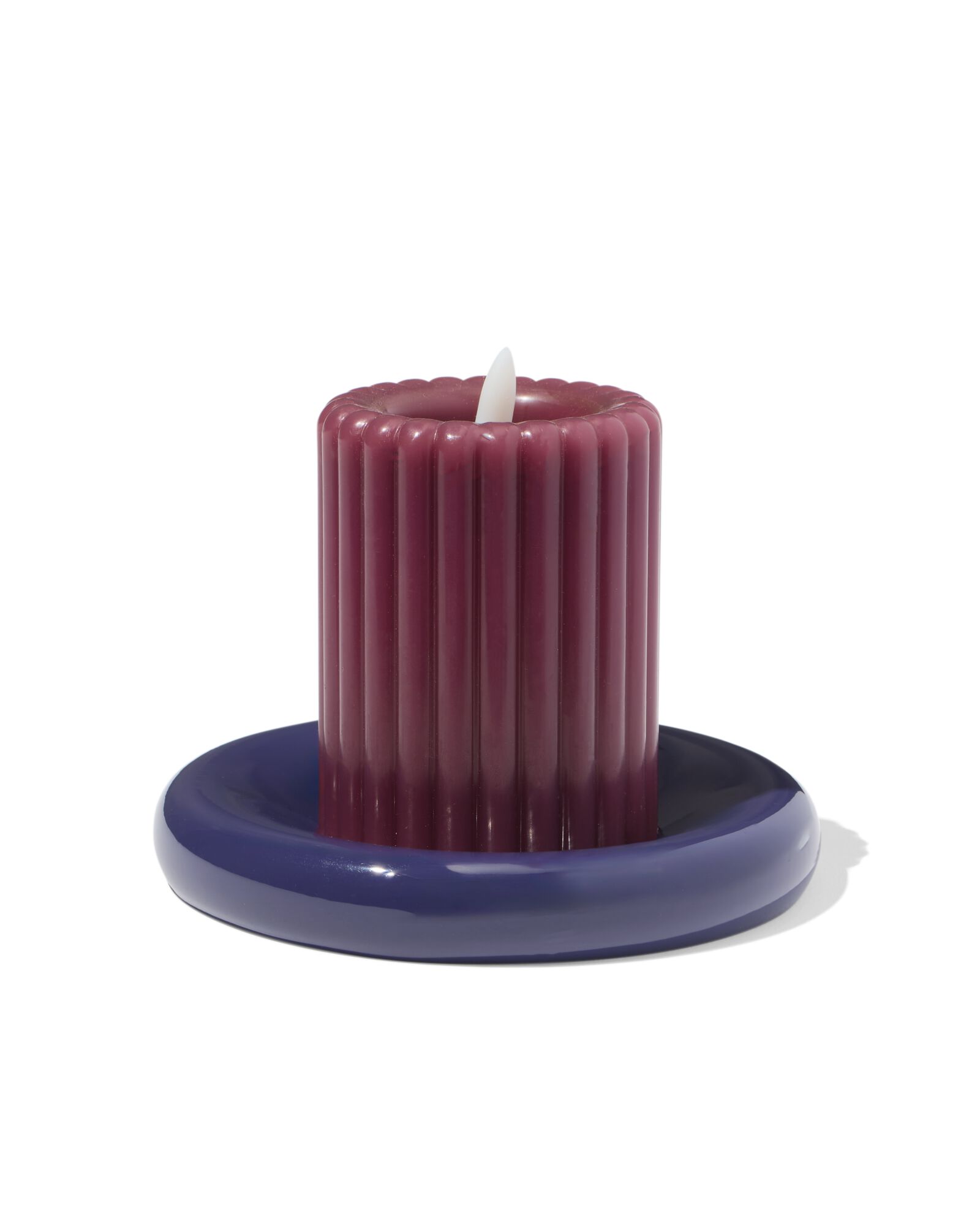 dessous de bougie ⌀10cm m&eacute;tal bleu fonc&eacute; - 13325103 - HEMA