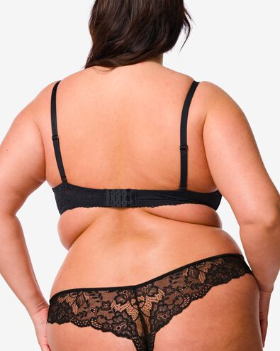 Damen-String, Mikrofaser, Spitze schwarz schwarz - 1000018625 - HEMA