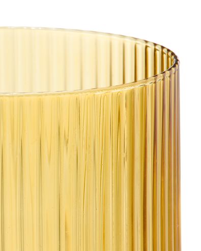 verre pour bougie parfum&eacute;e ⌀10x8,5cm nervur&eacute; jaune - 13507537 - HEMA