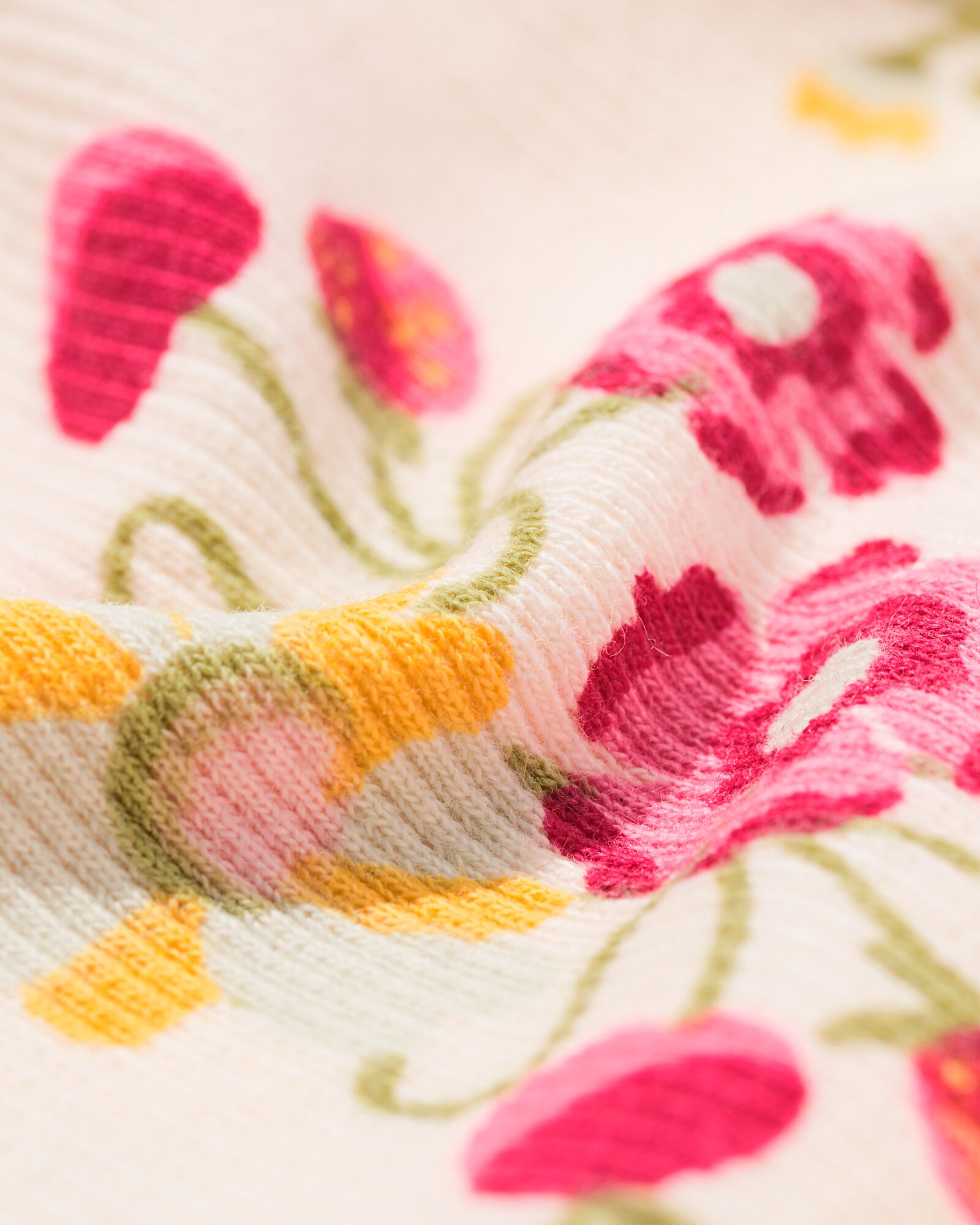 Kinderkleid gerippt mit Blumen ecru ecru - 30828700ECRU - HEMA