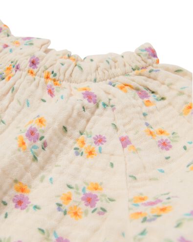 newborn shirt mousseline bloemen ecru ecru - 33421220ECRU - HEMA